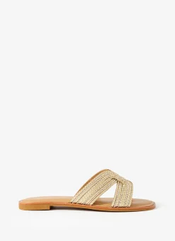 Darcy Gold Metallic Detail Sandals