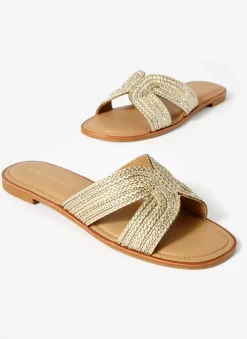Darcy Gold Metallic Detail Sandals