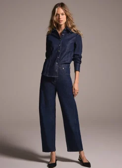 Dark Indigo Barrel Leg Jeans