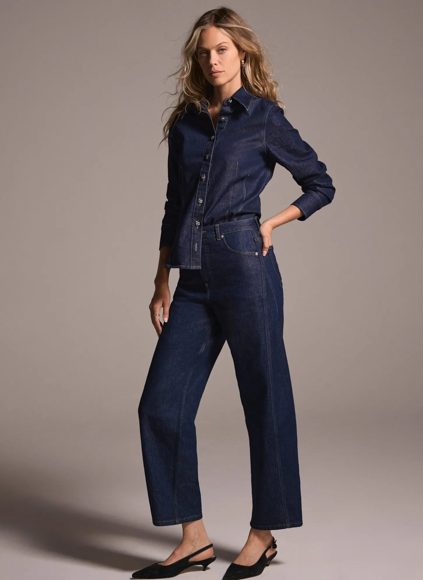 Dark Indigo Barrel Leg Jeans