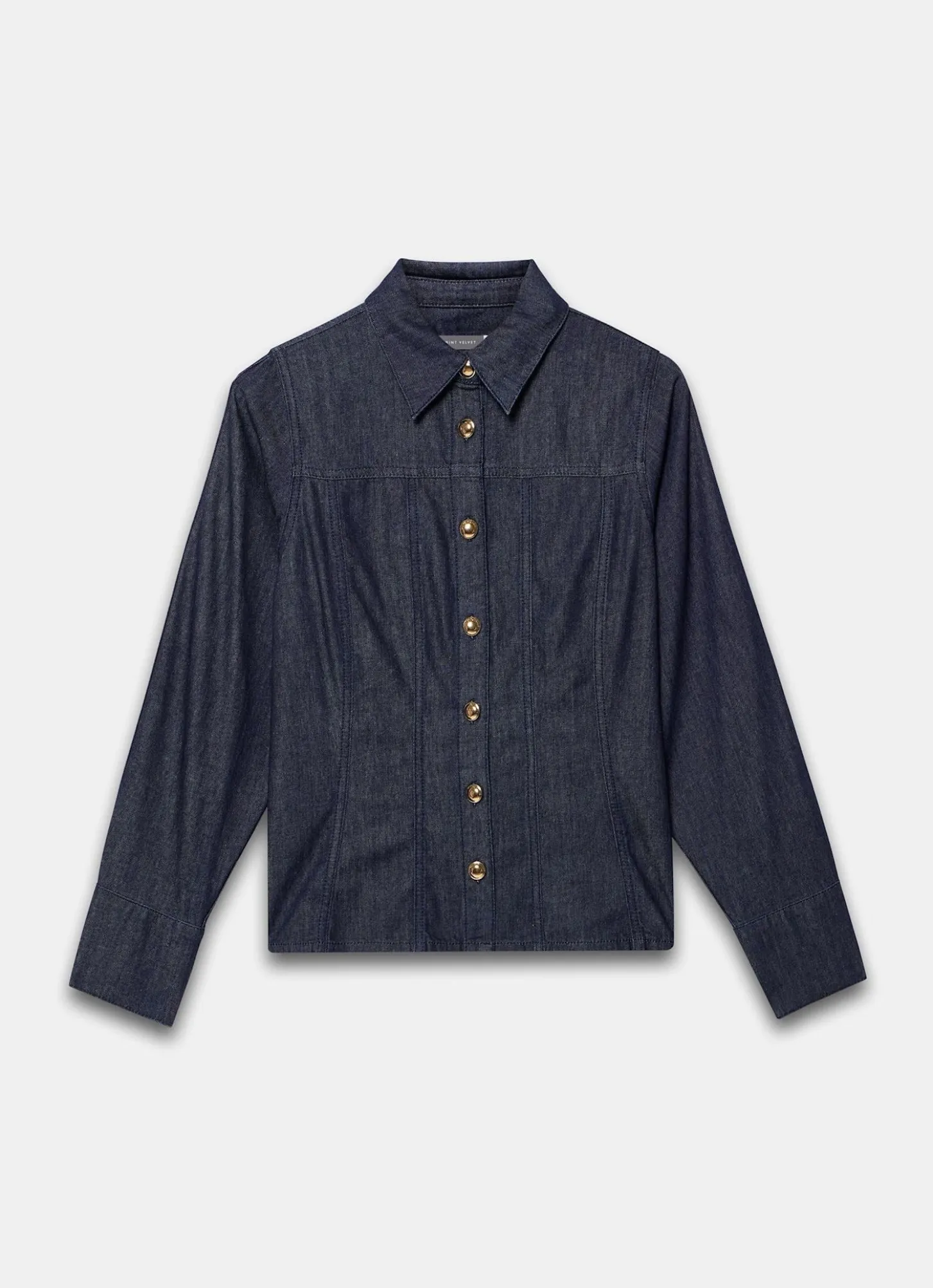 Dark Indigo Denim Fitted Shirt
