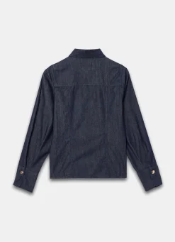 Dark Indigo Denim Fitted Shirt