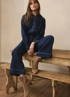 Dark Indigo Denim Jumpsuit
