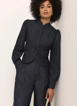 Dark Indigo Denim Long Sleeve Jacket