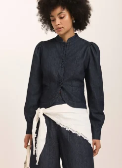 Dark Indigo Denim Long Sleeve Jacket