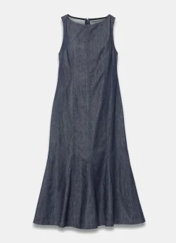 Dark Indigo Denim Midi Dress
