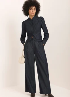 Dark Indigo Tailored Wide Jeans