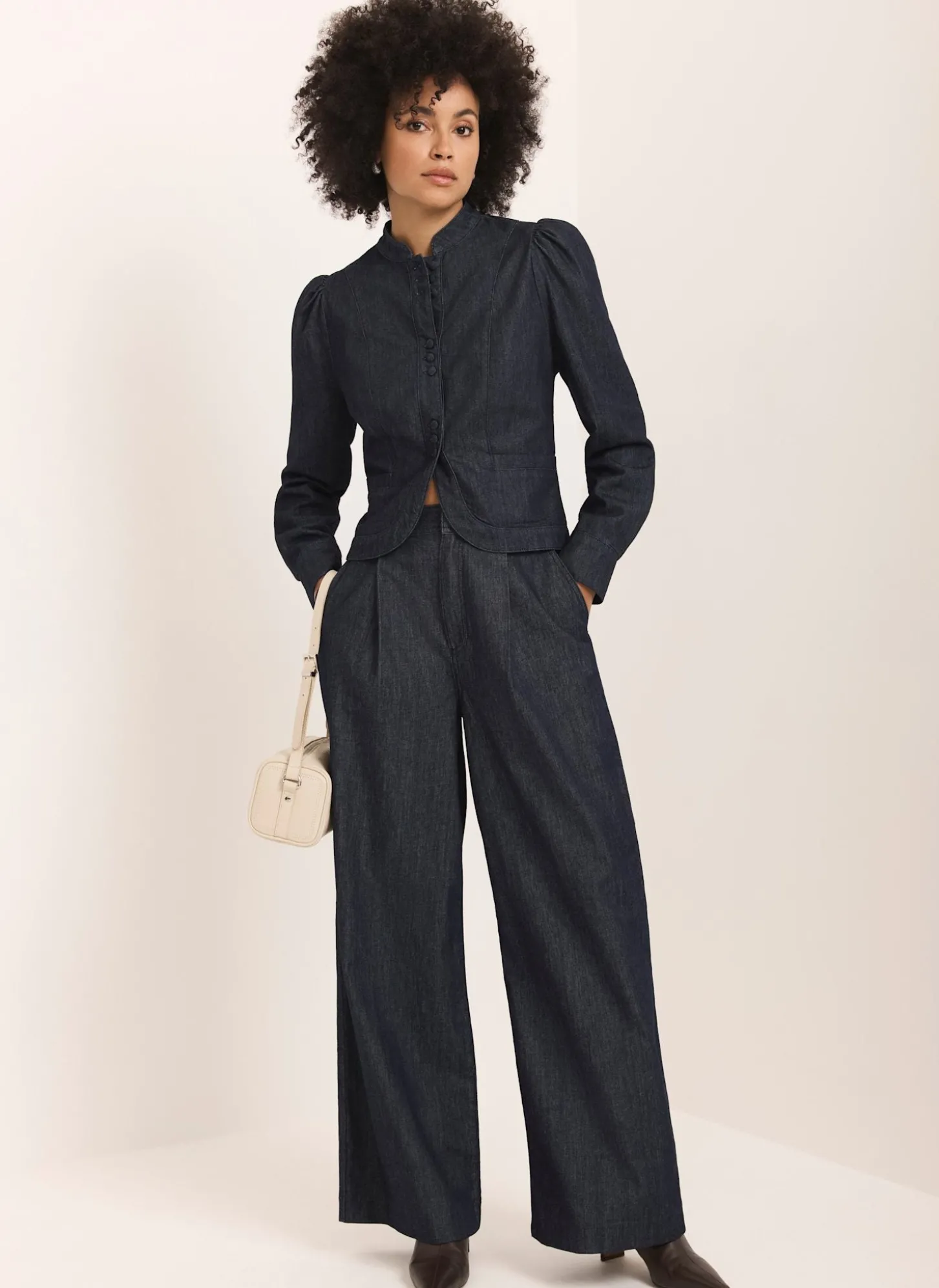 Dark Indigo Tailored Wide Jeans