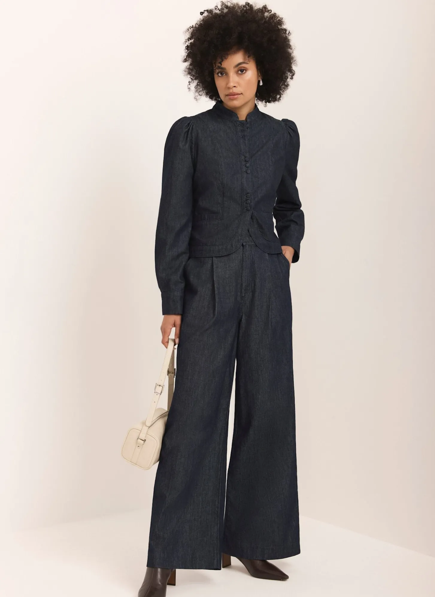 Dark Indigo Tailored Wide Jeans