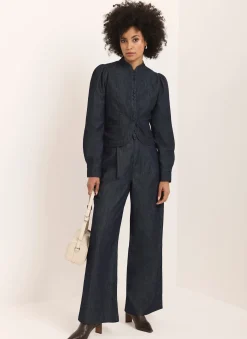 Dark Indigo Tailored Wide Jeans