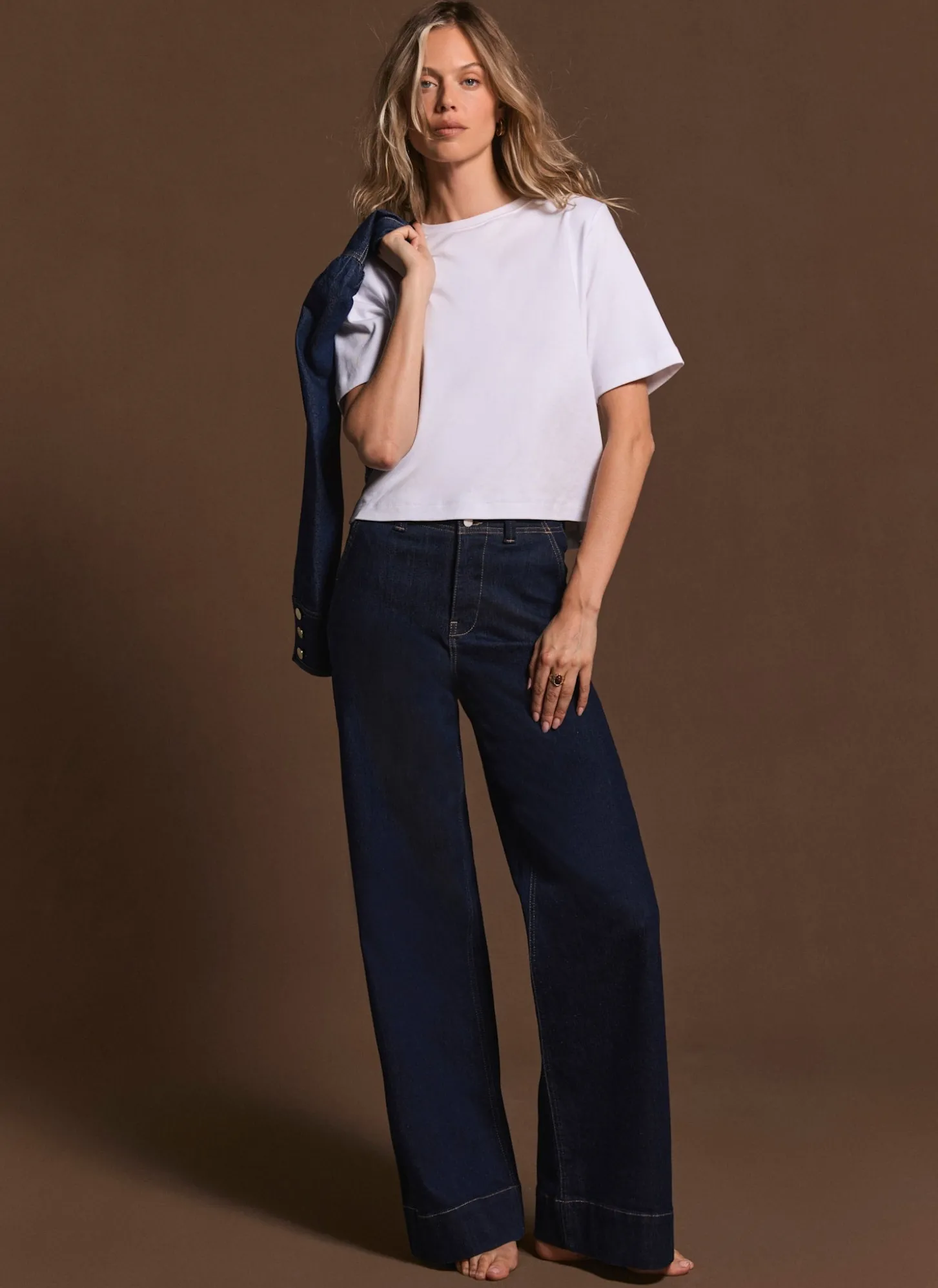 Dark Indigo Tailored Wide Jeans