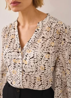 Floral Print Ruffle Blouse