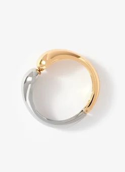 Gold and Silver Tone Mixed Metal Clasp Cuff