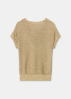 Gold Metallic Knit Top
