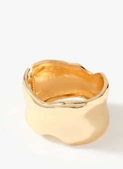 Gold Tone Clean Wave Bangle