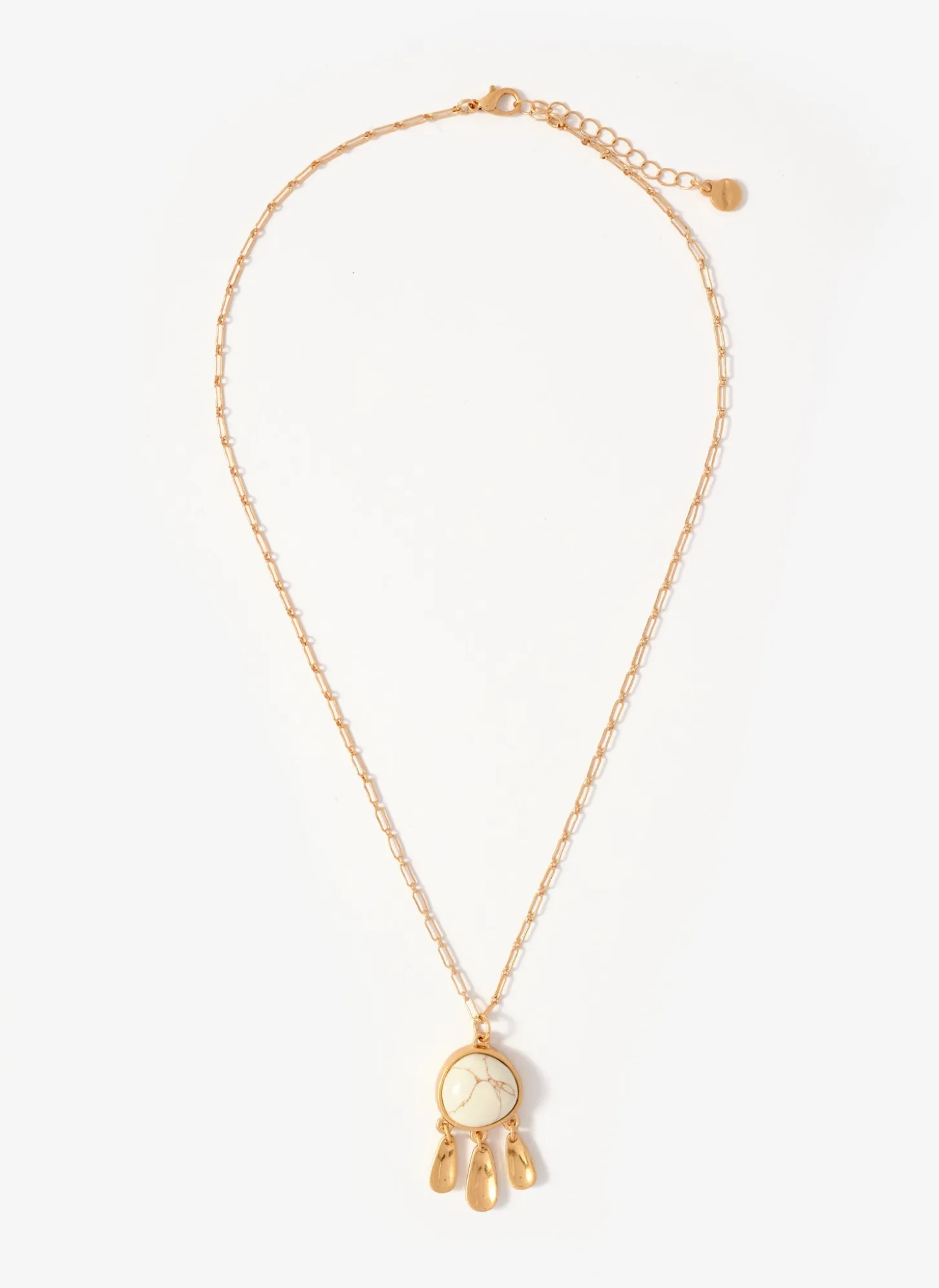 Gold Tone Drop Pendant Necklace