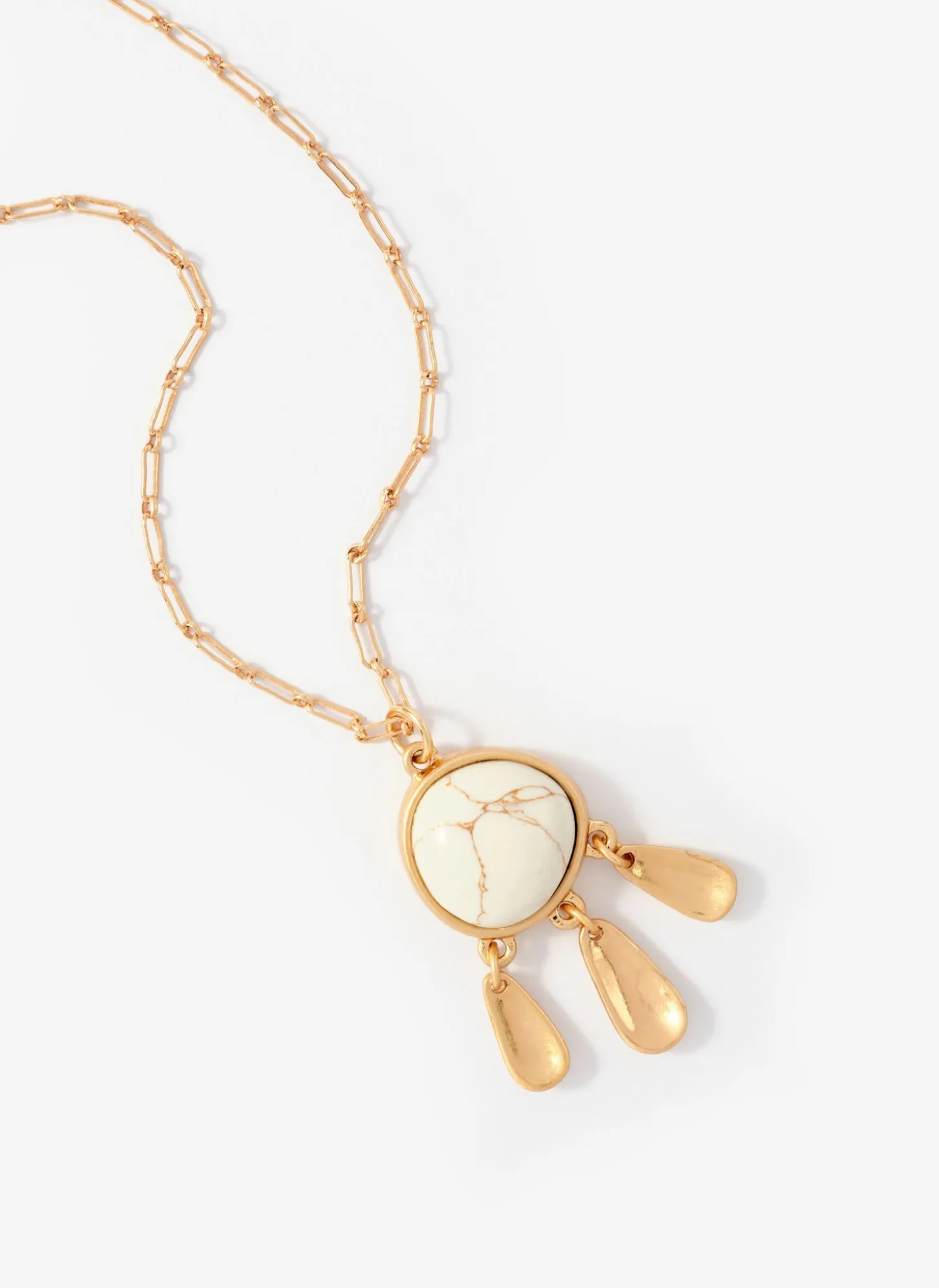 Gold Tone Drop Pendant Necklace