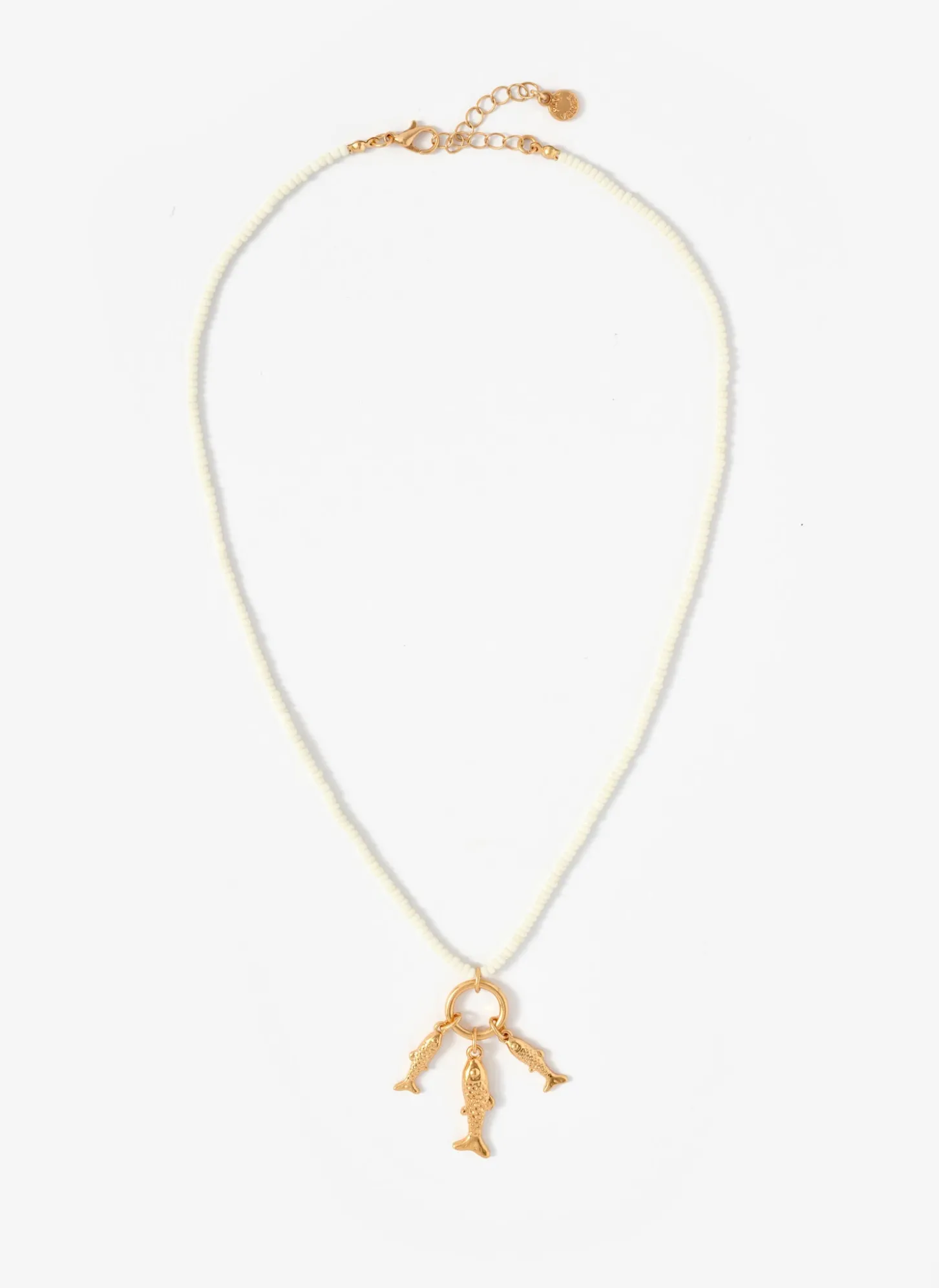 Gold Tone Fish Charm Necklace