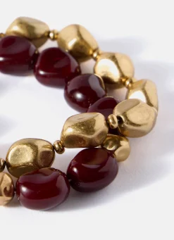 Gold Tone Layered Resin Bracelet