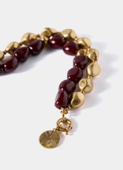 Gold Tone Layered Resin Bracelet