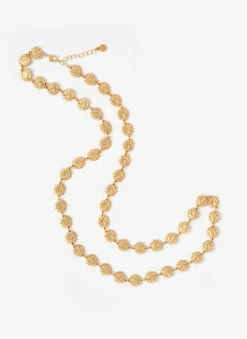 Gold Tone Mini Sun Charm Pendant Necklace