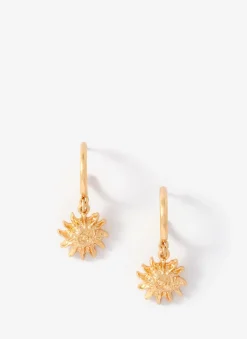 Gold Tone Mini Sun Earrings