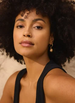Gold Tone Mini Sun Earrings