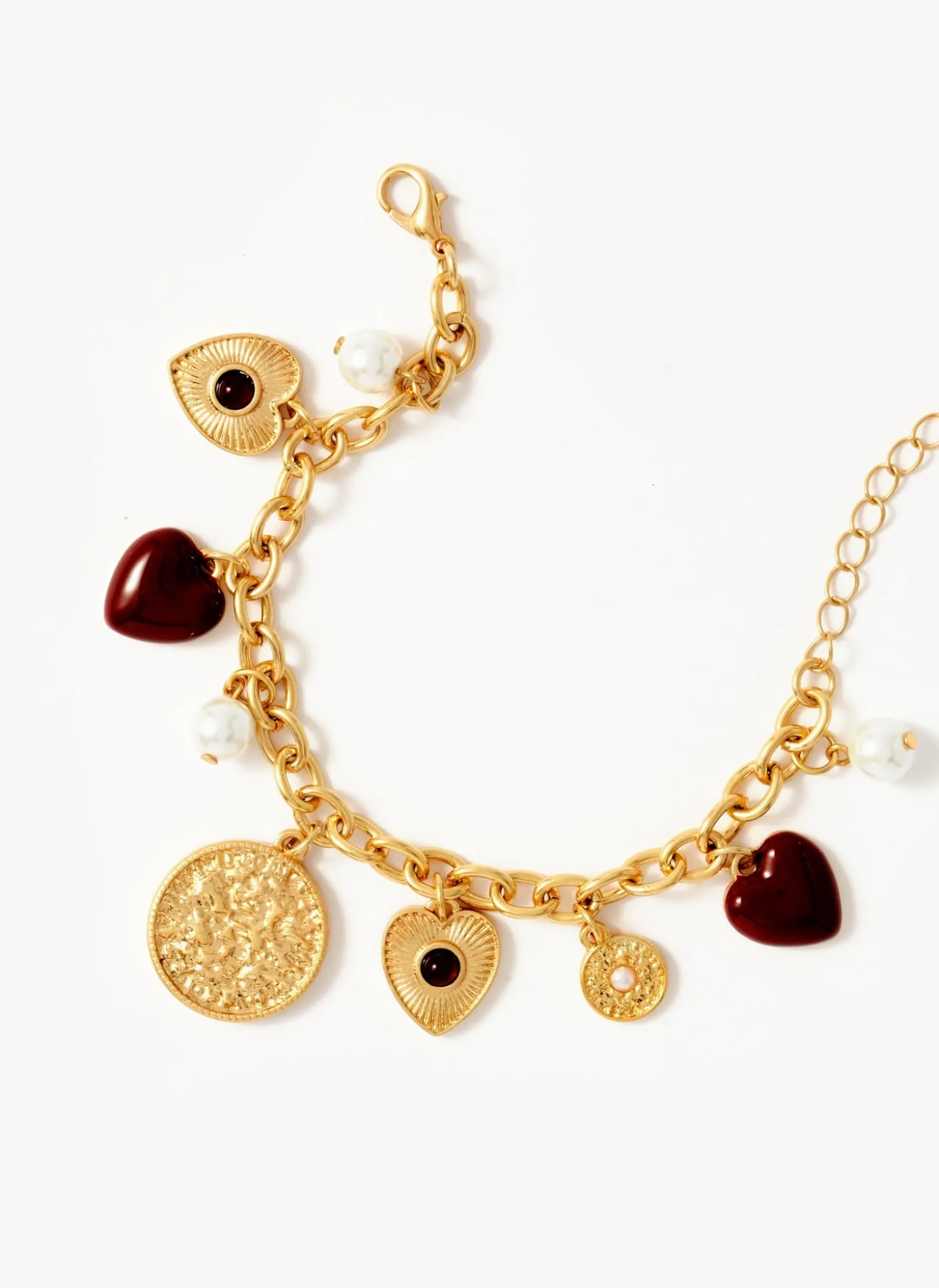 Gold Tone Multi Charm Bracelet