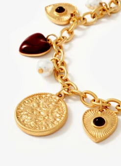 Gold Tone Multi Charm Bracelet