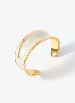 Gold Tone Pearlescent Bangle