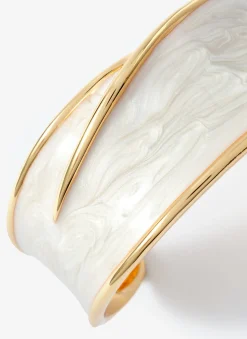 Gold Tone Pearlescent Bangle