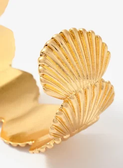 Gold Tone Shell Open Cuff