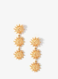 Gold Tone Sun Drop Earrings
