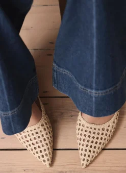 Grace Cream Woven Ballet Flats