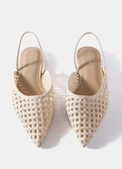 Grace Cream Woven Ballet Flats