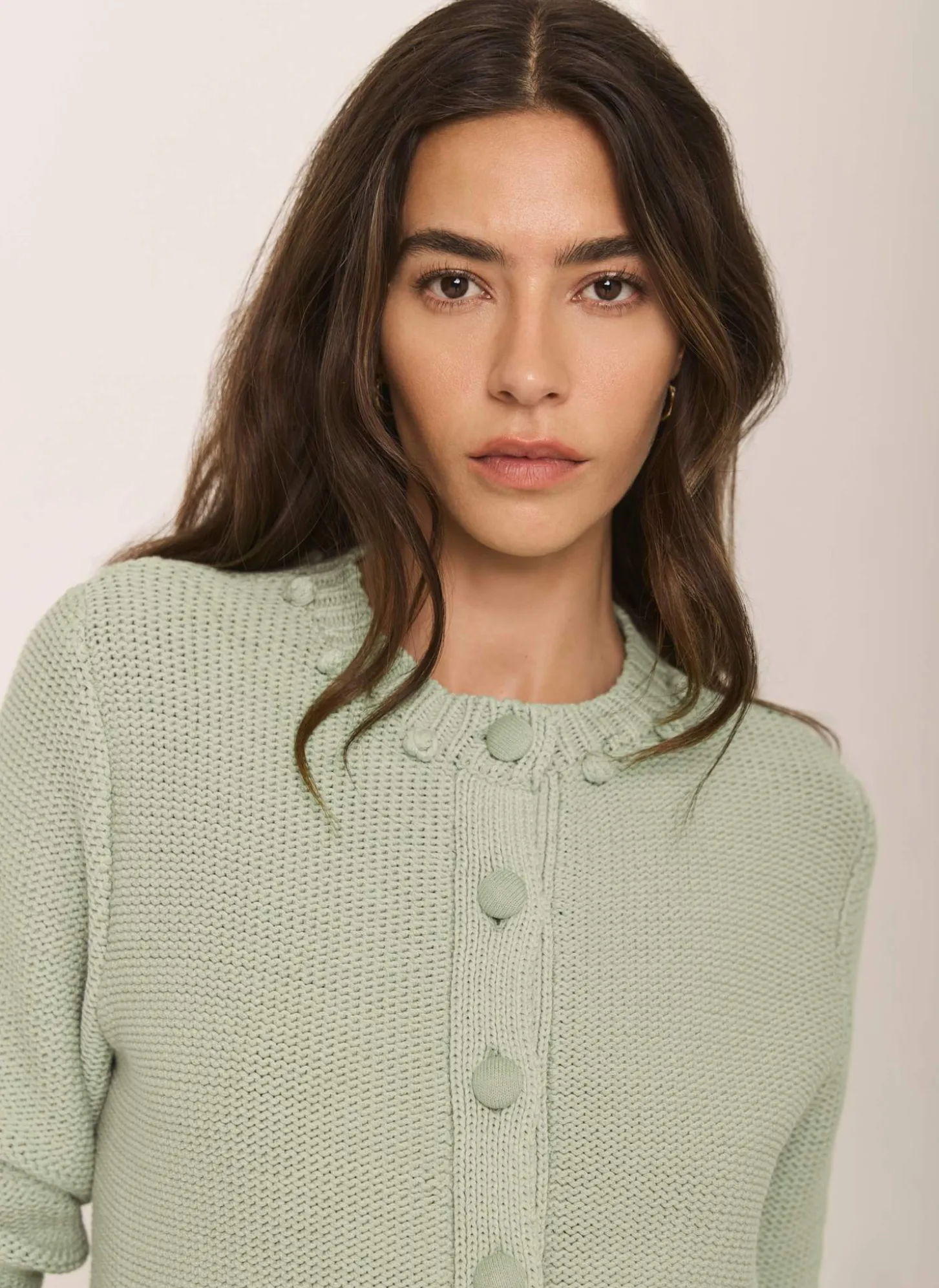 Green Bobble Detail Cardigan