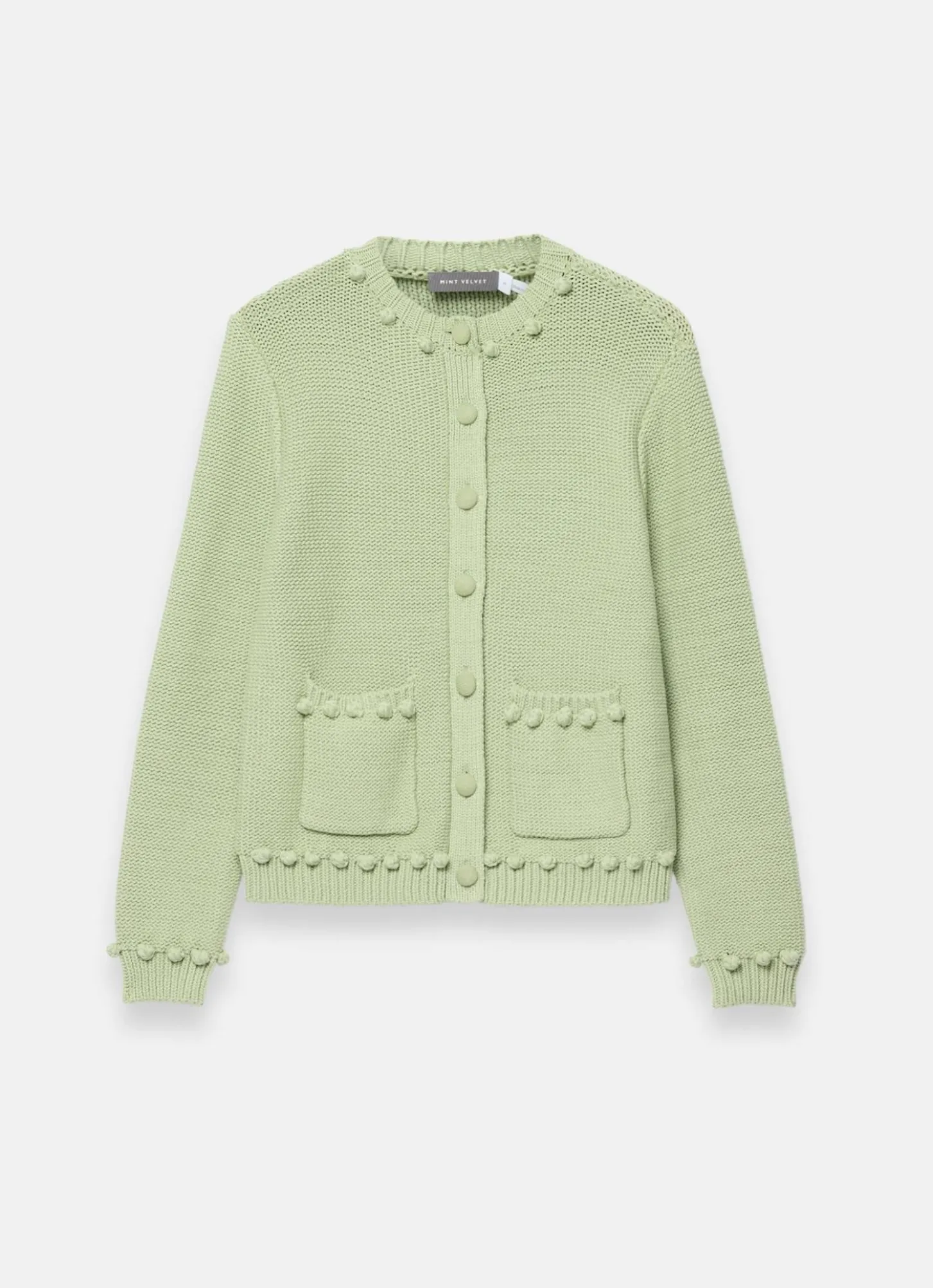 Green Bobble Detail Cardigan
