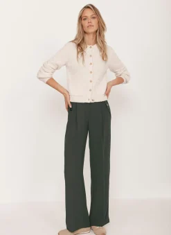 Green Tailored Wide Trousers