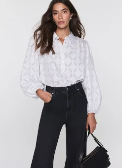 Grey Diamond Striped Jacquard Shirt