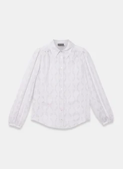Grey Diamond Striped Jacquard Shirt