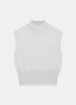 Grey Sleeveless Knit Top