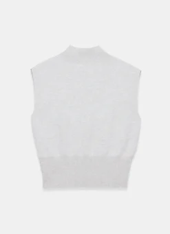 Grey Sleeveless Knit Top