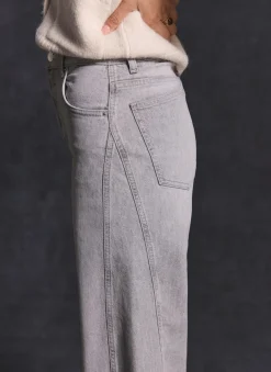 Grey Tapered Barrel Leg Jeans