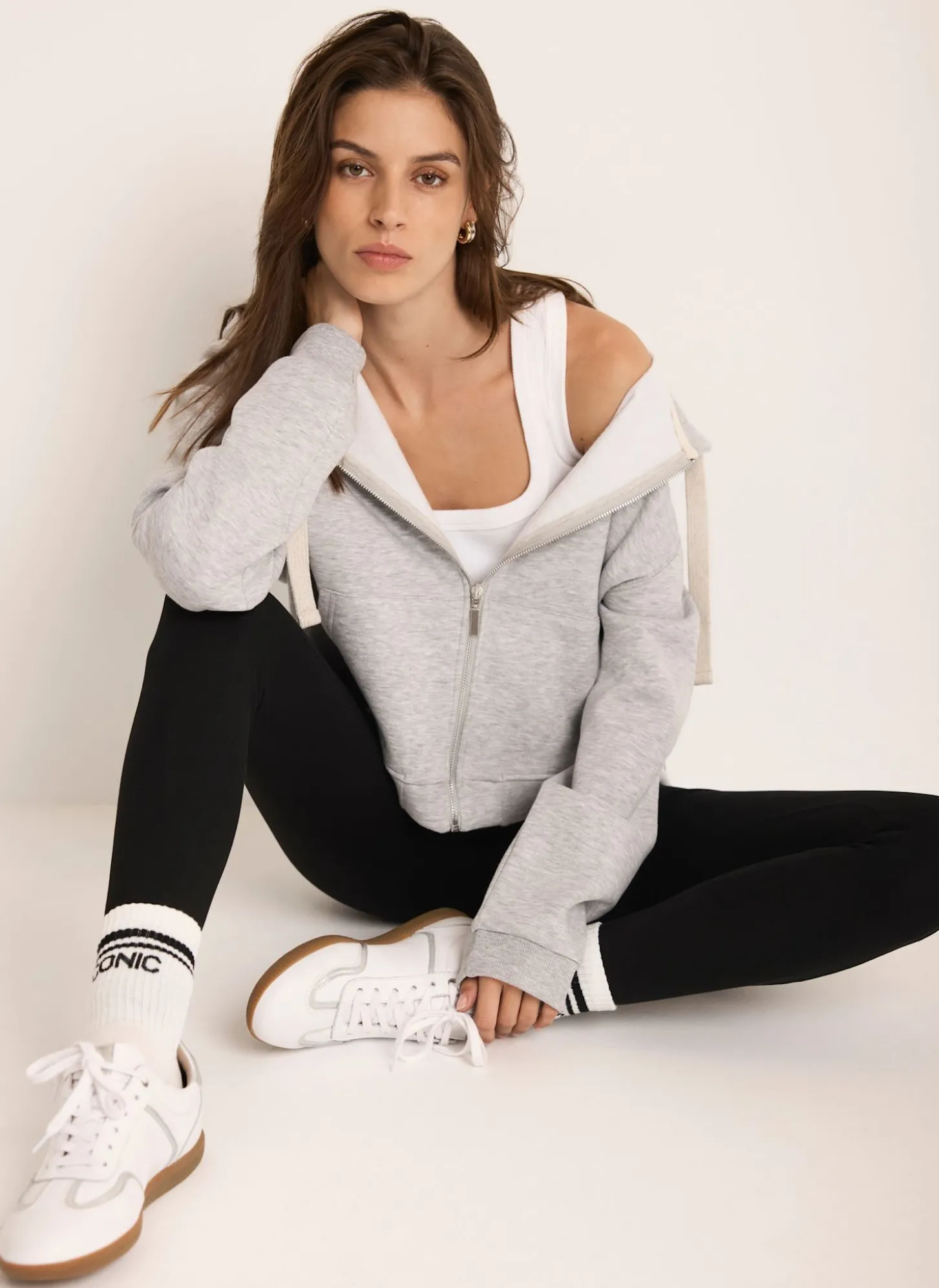 Grey Zip Front Hoodie