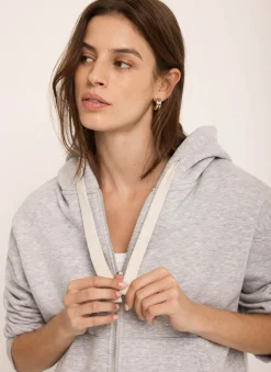 Grey Zip Front Hoodie