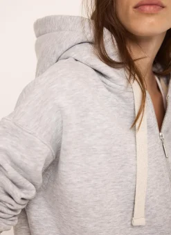 Grey Zip Front Hoodie