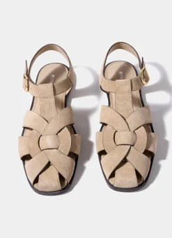 Hadley Neutral Suede Fisherman Sandals