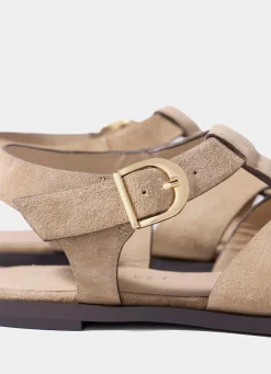 Hadley Neutral Suede Fisherman Sandals