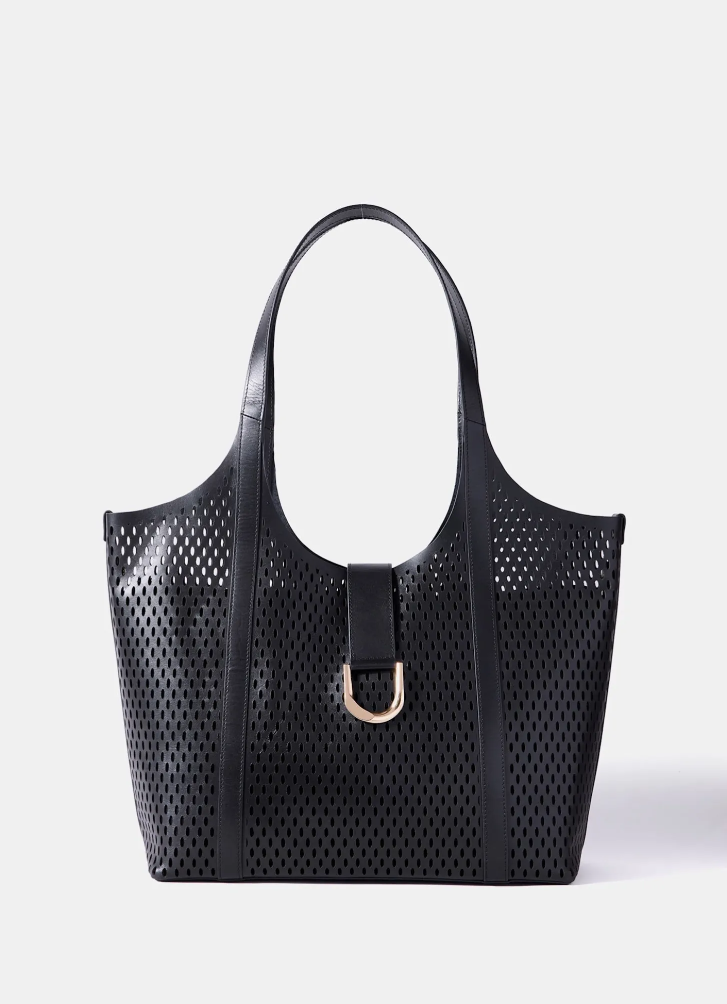 Harlow Black Leather Tote Bag