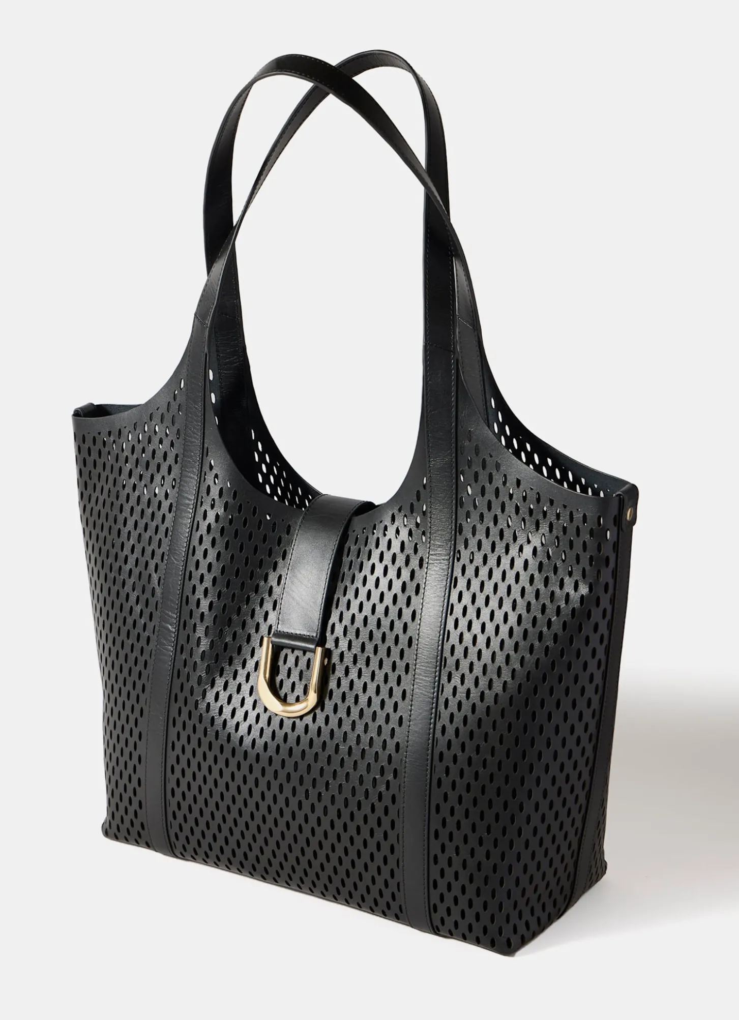 Harlow Black Leather Tote Bag